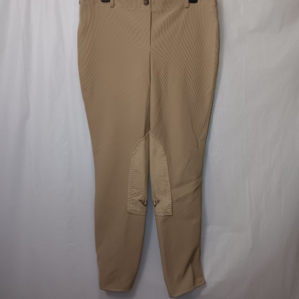 TUFF RIDER PULL-ON RIBBED BREECHES RIDING PANTS - Picture 3 of 10